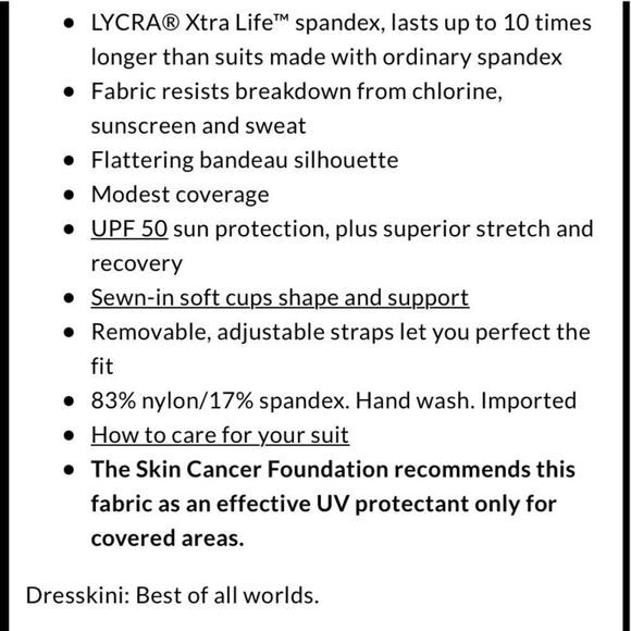 Land’s End Bandeau Dresskini electric blue botanical check top 6 - Picture 4 of 5